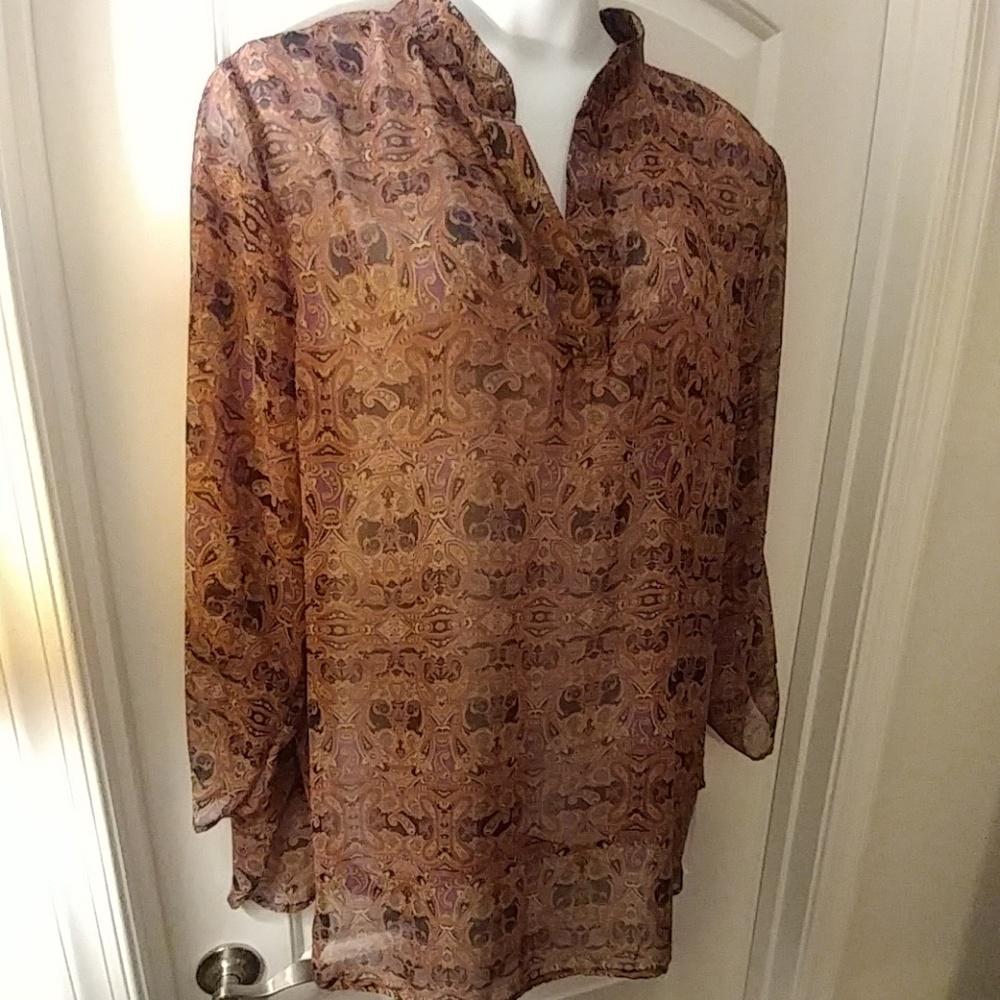 Multi colored sheer tunic